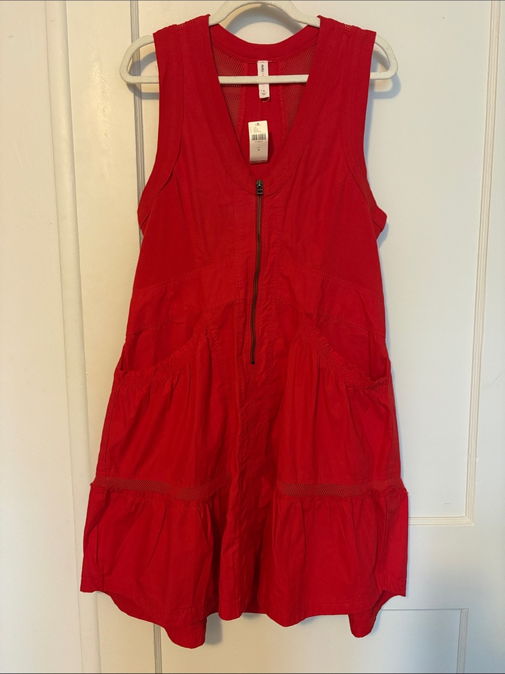 Anthropologie Crimson Red Sleeveless Zip-Front Midi Dress